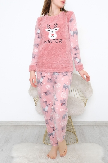Изображение Desenli Pijama Takımı Pudra - 10578.1050.
