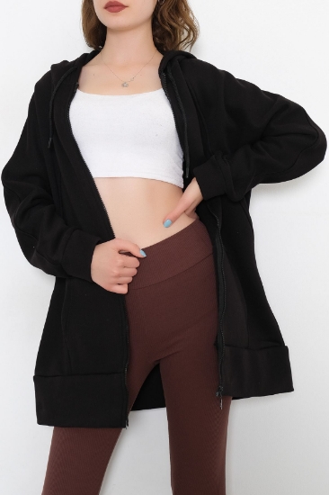 Kapşonlu Sweat Siyah - 9926.148. resmi