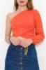 Tek Kol Bluz Turuncu - 3957.631. resmi