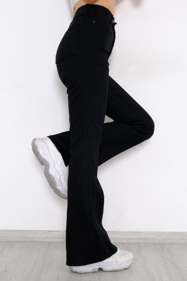 Изображение İspanyol Paça Yırtmaçlı Kot Pantolon Siyah - 8839.1184.