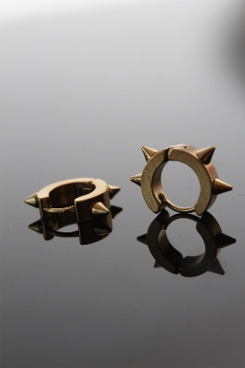 Picture of Erb Çelik Gold Renk Çivi Model Çift Küpe