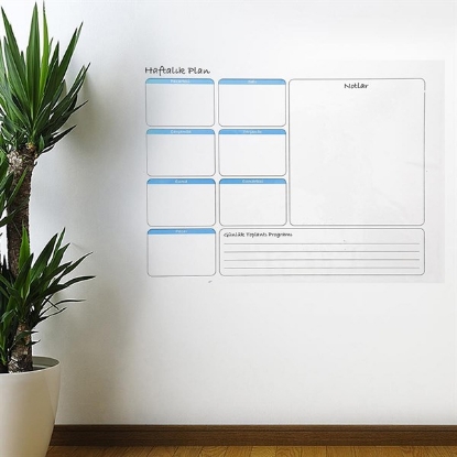 Изображение BUFFER® Haftalık Planlayıcı Manyetik Duvar Stickerı Takvim 100 cm x 60 cm